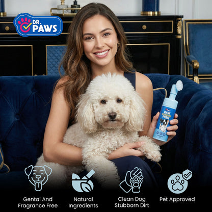 Paw Cleansing Foam Dog Paw Cleaner – Lick-Safe, Hydrating Formula with Built-In Brush Head