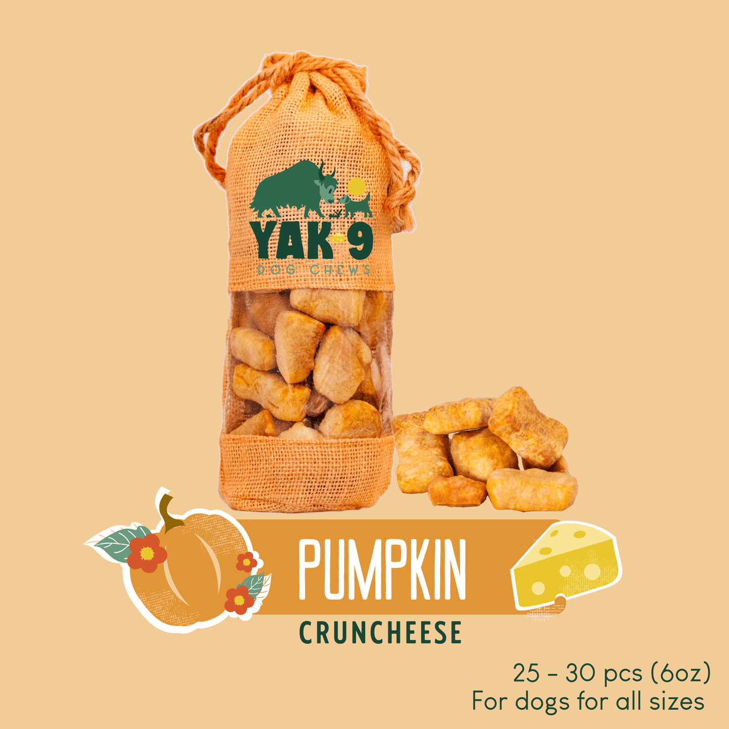 CrunCheese Yak Cheese Treats for Dogs - 6 oz