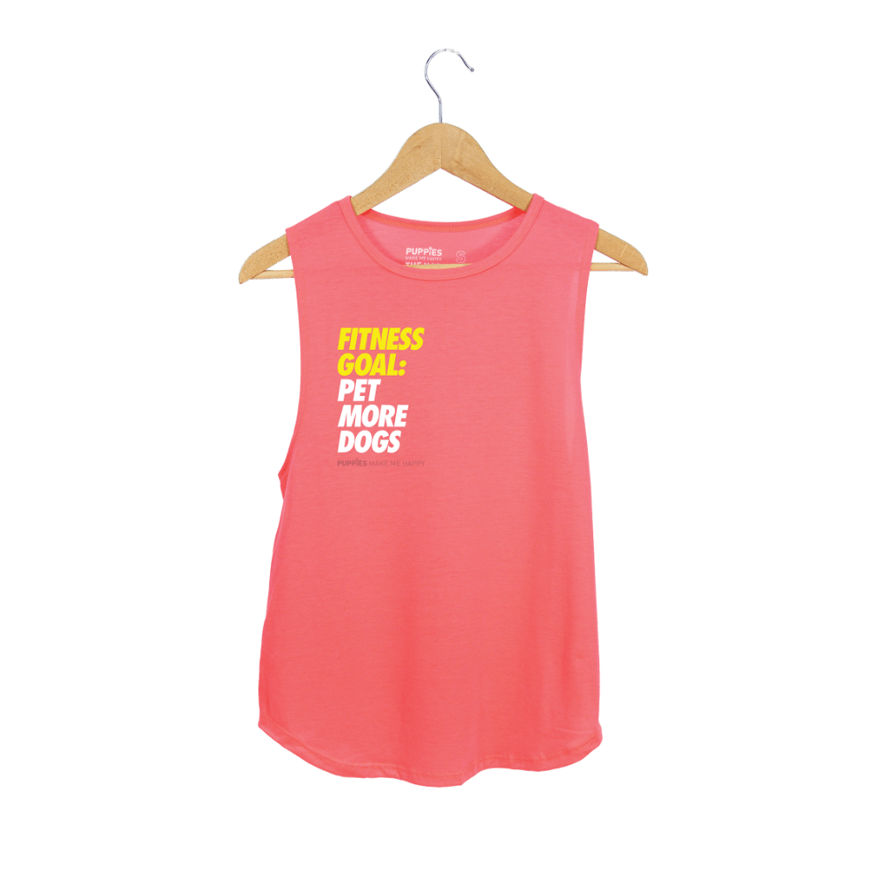 Fitness Goal Pet More Dogs|  Sleeveless Tank | Gift for Dog Lover | Made in USA
