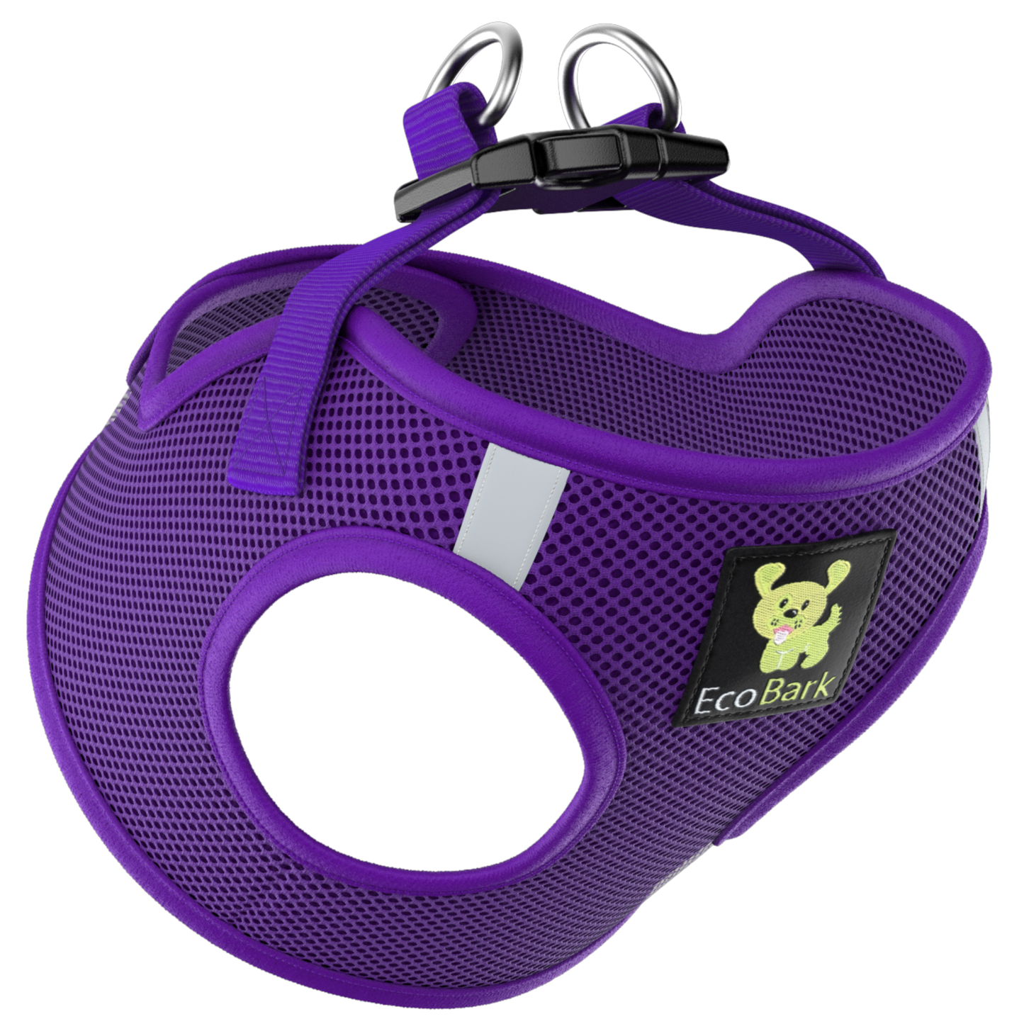EcoBark Step In Dog Harness - XXXS to Medium Breeds- Reflective Soft Mesh Harness for Teacup, Small Dogs and Puppies / Purple