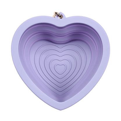 Lavender Heart Collapsible Bowl