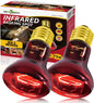 75W Reptile Heat Lamp Bulb 2PCS UVA Daylight & Infrared Night Basking E26