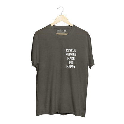 Rescue Puppies Make Me Happy Motto | Uni-Sex Crewneck Tee