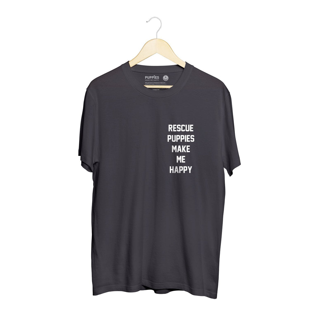 Rescue Puppies Make Me Happy Motto | Uni-Sex Crewneck Tee