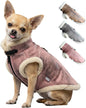 Retro Aviator Dog Jacket Faux Leather Sherpa Coat XS-3XL Winter