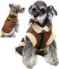 Retro Aviator Dog Jacket Faux Leather Sherpa Coat XS-3XL Winter