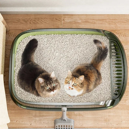 Splashproof Semi Closed Cat Toilet | Large Capacity Cat Litter Box