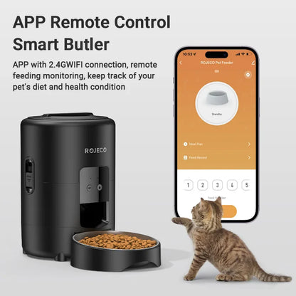 ROJECO 2L Automatic Pet Feeder | Smart WiFi Cat & Dog Food Dispenser