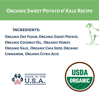 Dog Mamma's Organic Sweet Potato & Kale Recipe - USDA Organic Certified Dog Treats