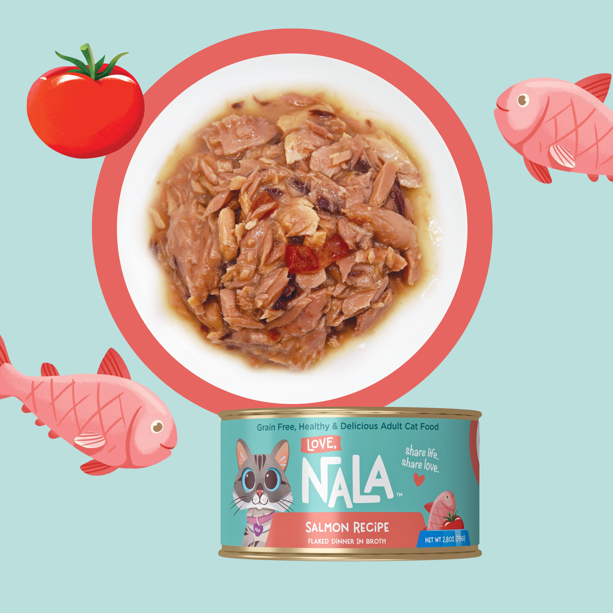 Salmon Flaked Dinner In Broth Adult Cat Food, 2.8-oz