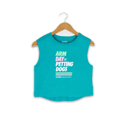 Arm Day = Petting Dogs Crop Top | Gift for Active Dog Moms | Made in USA