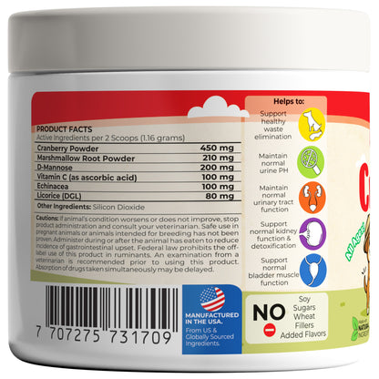 Cranberry for Dogs. Urinary Tract Support. 100 Scoops