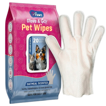 Glove & Go! Glove Grooming Wipes for Dogs & Cats (20 Count)