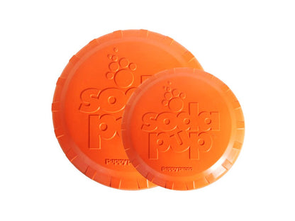 Bottle Top Flyer Rubber Frisbee for Dogs | Orange | Vet Approved | USA Made