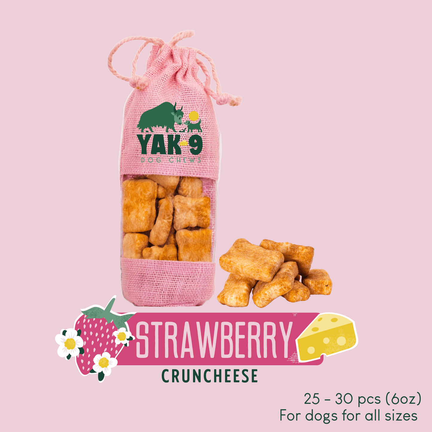 CrunCheese Yak Cheese Treats for Dogs - 6 oz