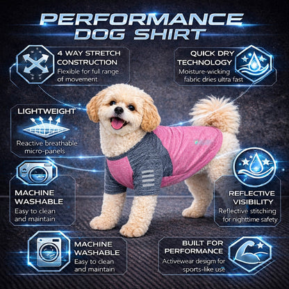 Pet Life ® Active 'Hybreed' 4-Way-Stretch Fitness Performance Dog T-Shirt