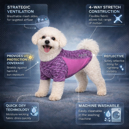 Pet Life ® Active 'Warf Speed' Heathered Ultra-Stretch Yoga Fitness Dog T-Shirt