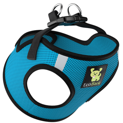 EcoBark Step In Dog Harness - XXXS to Medium Breeds- Reflective Soft Mesh Harness for Teacup, Small Dogs and Puppies / Teal