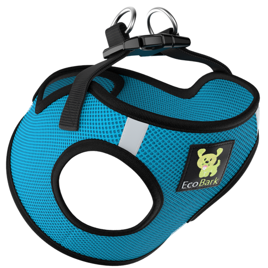 EcoBark Step In Dog Harness - XXXS to Medium Breeds- Reflective Soft Mesh Harness for Teacup, Small Dogs and Puppies / Teal