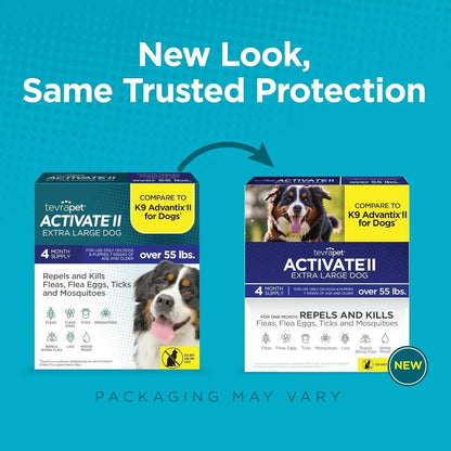 TevraPet Activate II Flea & Tick for Dogs 55+ lbs – 4 Month Supply
