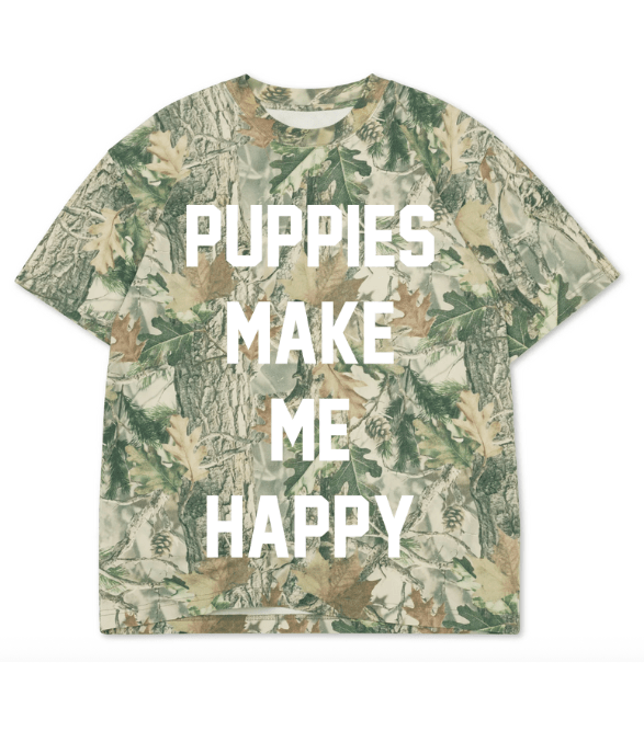 Puppies Make Me Happy Uni-Sex Shirt  | Present for Dog Lovers