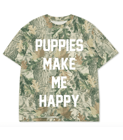 Puppies Make Me Happy Uni-Sex Shirt  | Present for Dog Lovers