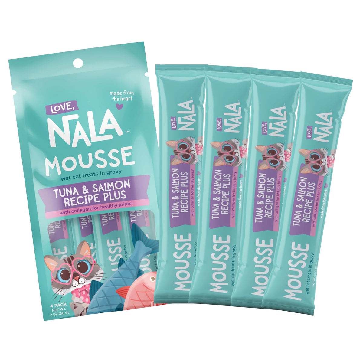 Tuna & Salmon Recipe Plus Cat Treats, Pack of 4