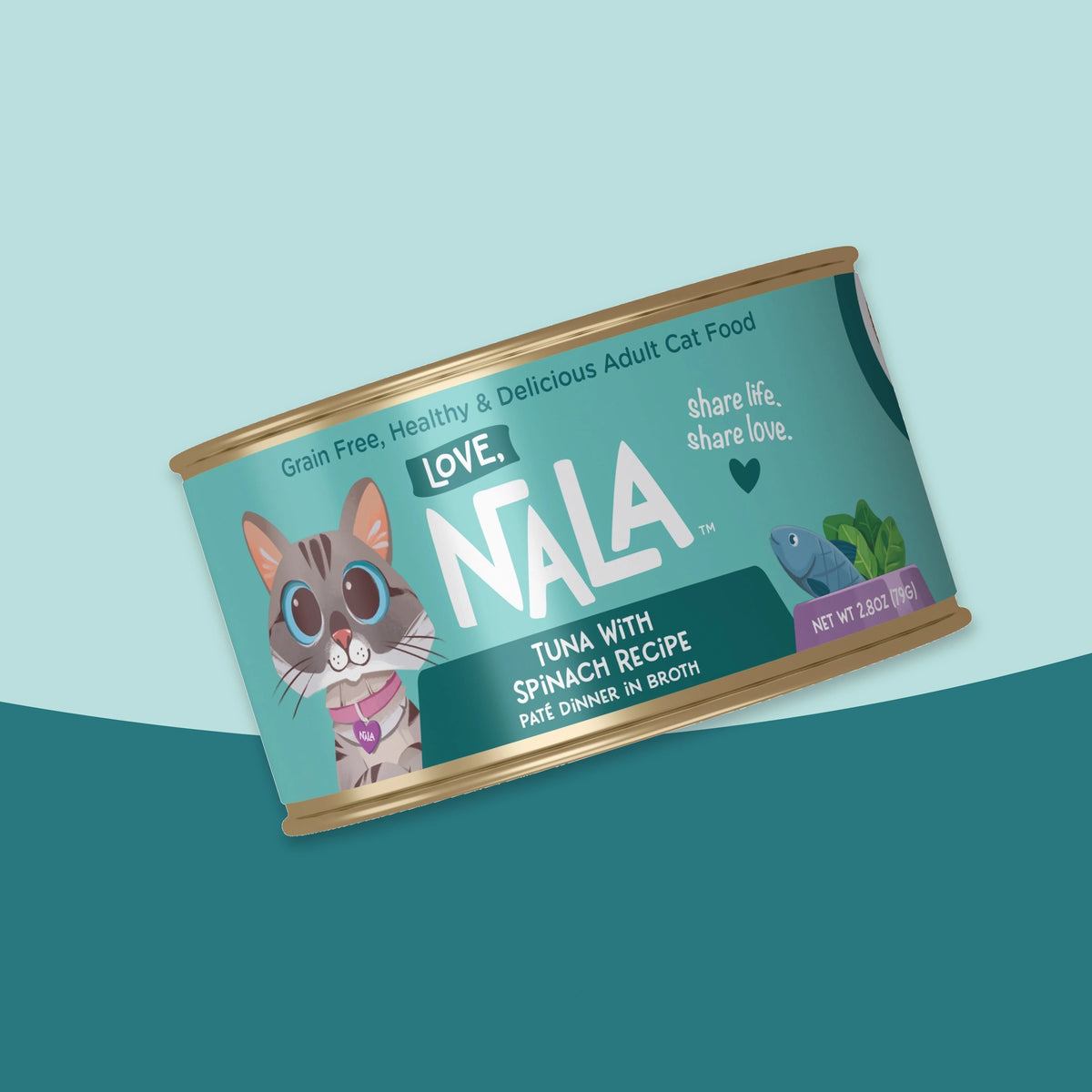 Tuna With Spinach Recipe Paté Dinner In Broth Adult Cat Food, 2.8-oz