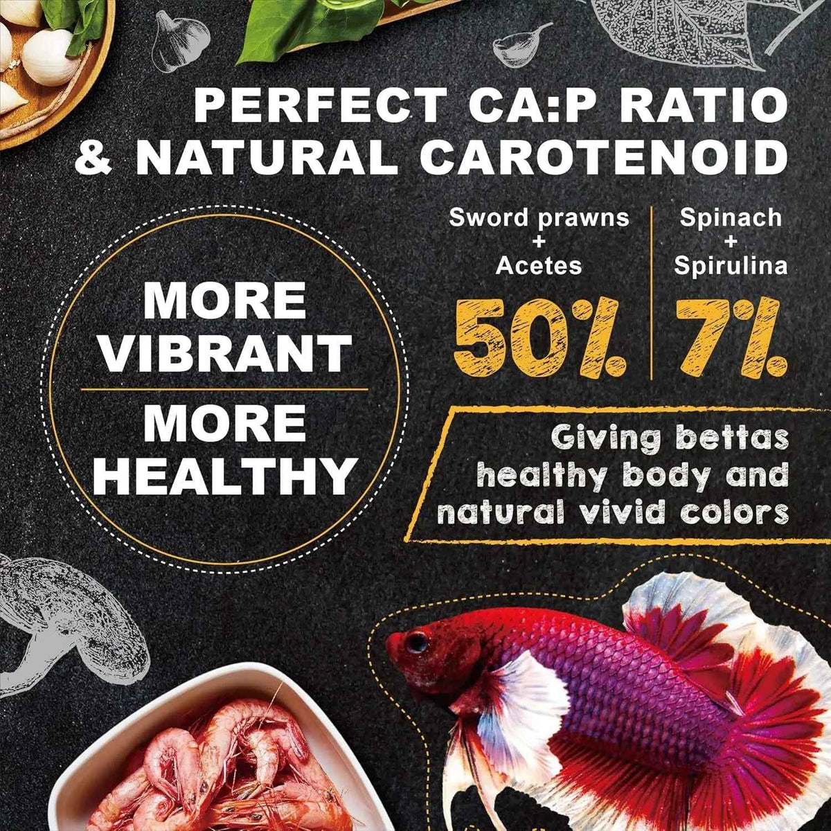 Ultra Fresh Betta Food Pro Shrimp Patties 50% Prawn Natural Protein