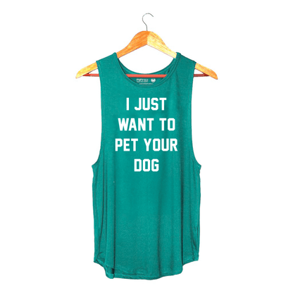 I Just Want to Pet Your Dog Women's Sleeveless Tank | Gift for Dog Moms | Made in USA