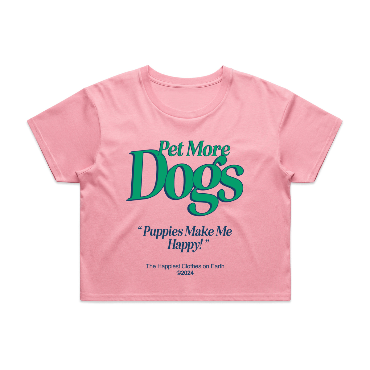 Pet More Dogs Crop Tee | Gift for Dog Moms & Dog Lovers | Made in USA