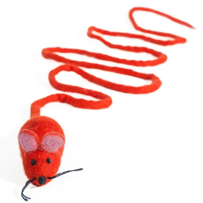 Catch a Mouse by the Tail - Wool Cat Toy