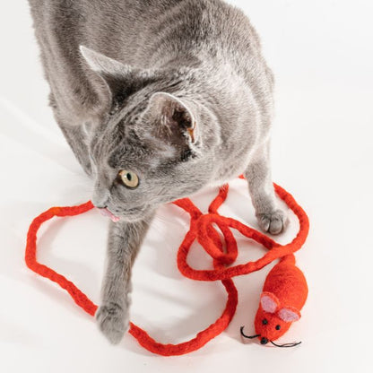 Catch a Mouse by the Tail - Wool Cat Toy