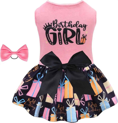 Velvet Dog Birthday and Holiday Dress  For Small Dogs Puppy Holiday Skirt XXS–L