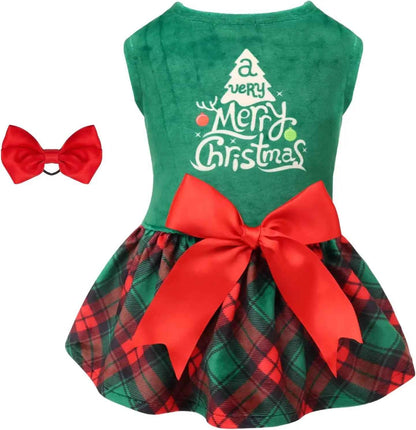 Velvet Dog Birthday and Holiday Dress  For Small Dogs Puppy Holiday Skirt XXS–L