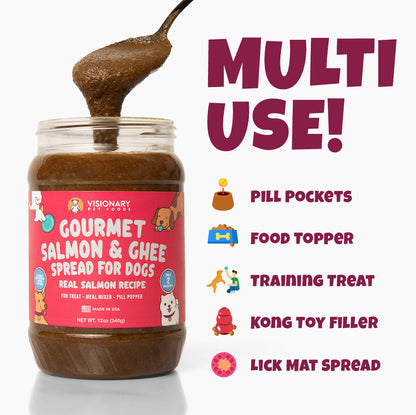 Salmon & Ghee Dog Meat Spread – High-Protein, Low-Carb Keto Treat | 12oz Jar