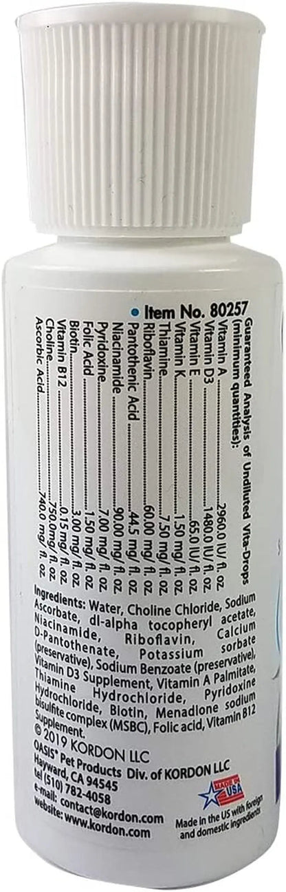 Vita Drops Small Bird Multivitamin Liquid 2oz Parakeet Canary Finch Care
