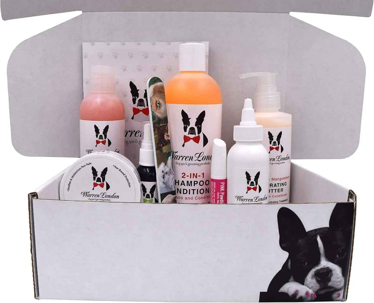 Warren London Ultimate Dog Spa Gift Box 8-Piece Grooming & Pampering Kit
