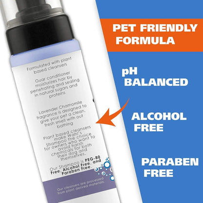 Waterless No Rinse Pet Shampoo Lavender & Chamomile 2-Pack for Dogs & Cats