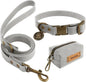 Waterproof Dog Collar & 4FT Leash Set Adjustable XS–XL with Poop Bag