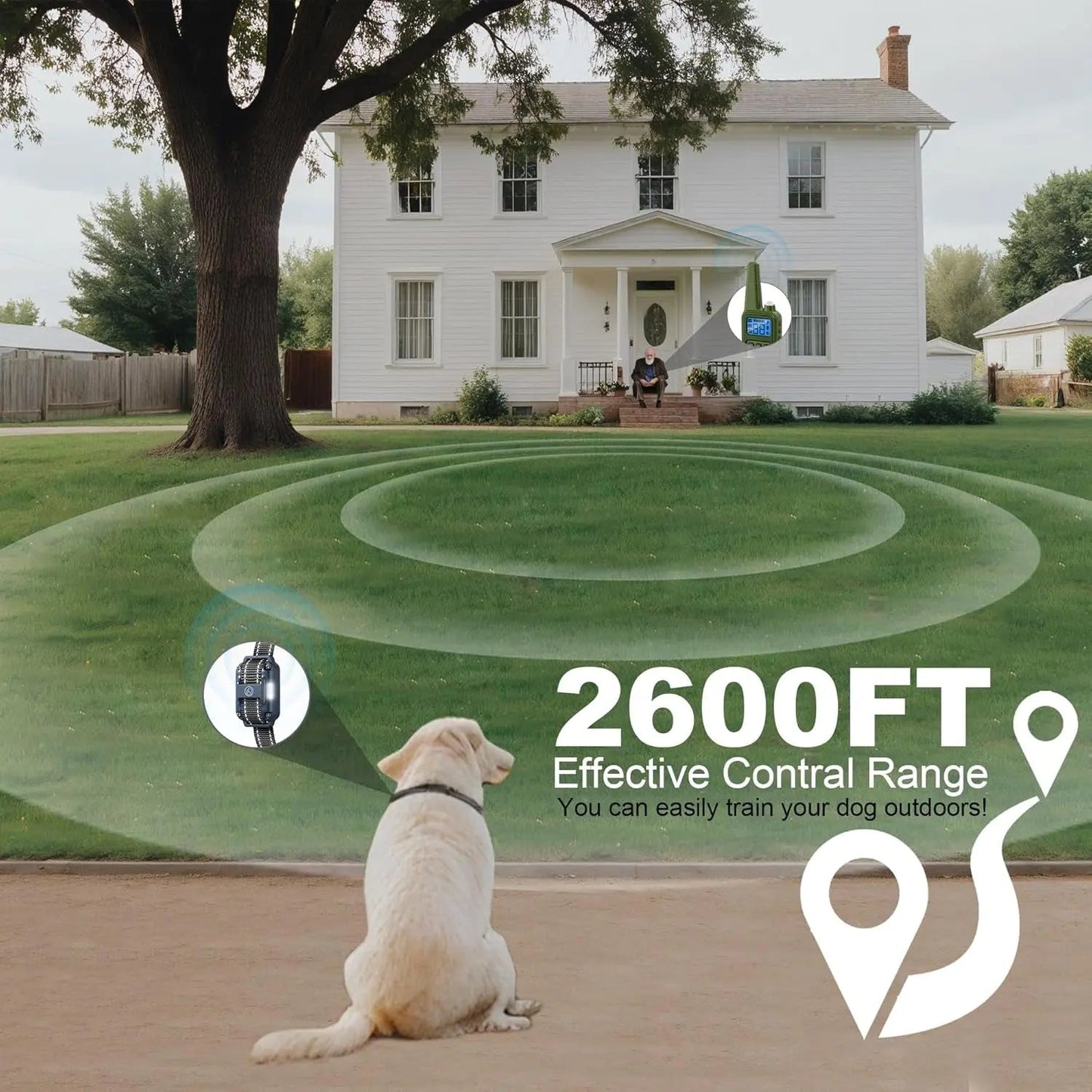 Waterproof Dog Training Collars for up to 3 Dogs 2600FT Remote IPX7 Rechargeable