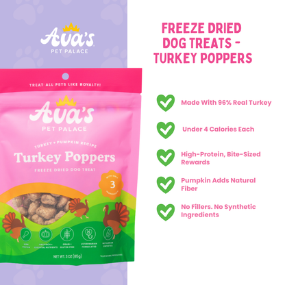 Freeze Dried Dog Treats - Turkey Poppers