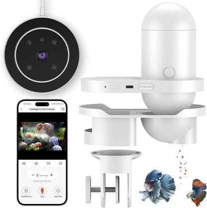 WiFi Automatic Fish Feeder with Camera App Control Moisture Proof 230ML