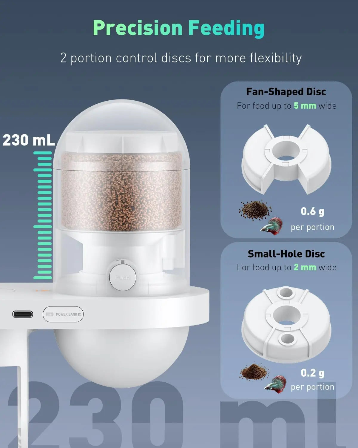 WiFi Automatic Fish Feeder with Camera App Control Moisture Proof 230ML