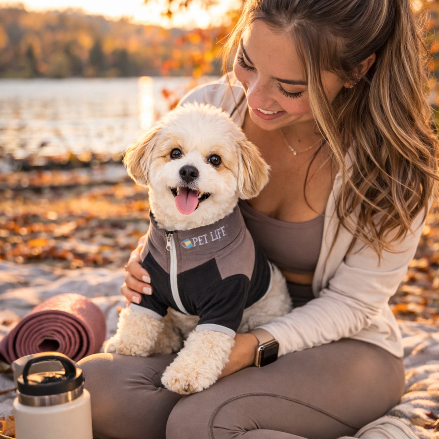 Pet Life ®  Active 'Embarker' 4-Way Stretch Fitness Yoga Full Body Dog Tracksuit