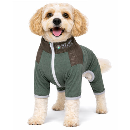 Pet Life ®  Active 'Embarker' 4-Way Stretch Fitness Yoga Full Body Dog Tracksuit