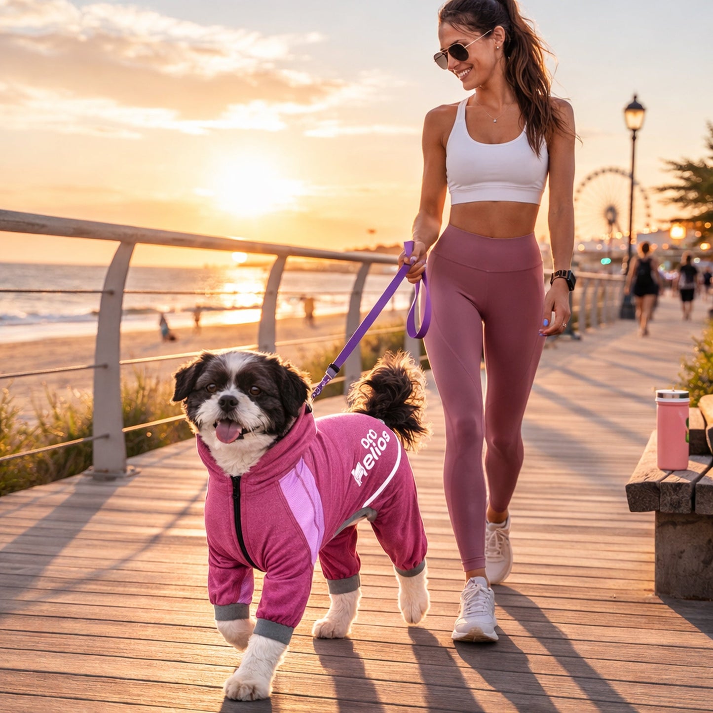 Dog Helios ® 'Namastail' Lightweight 4-Way-Stretch Yoga Performance Dog Tracksuit Hoodie