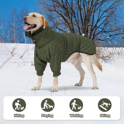 Waterproof Fleece-Lined Dog Snow Jacket with High Collar – S–3XL