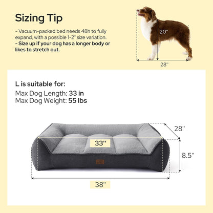 Bedsure Supportmax Orthopedic Dog Bed – Extra-Thick Bolster Sofa