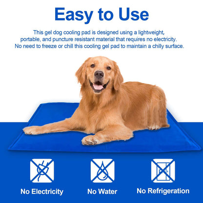 Pet Cooling Mat For Dogs And Cats, Pressure Activated Dog Cooling Pad, No Water Non-Toxic Gel
